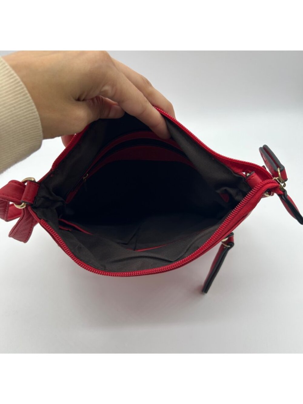 Scarleton Red Leather Large Shoulder Bag - Picture 10 of 10